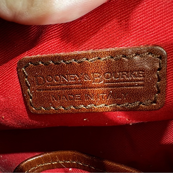 Dooney Bourke Y2k Retro Logo Denim Blue Saddle Banana Shoulder Bag Vintage - Picture 4 of 9